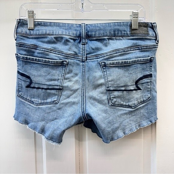American Eagle stretch shortie shorts women's 8 lay flat waist 16.5 inseam 4 - Picture 1 of 4